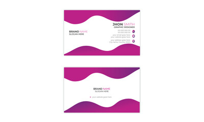 Corporate Business card Modern magenta gradient color presentation Simple Stationary Design