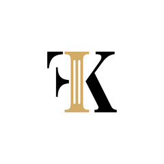 Letters FK and Pillar Logo Theme 005