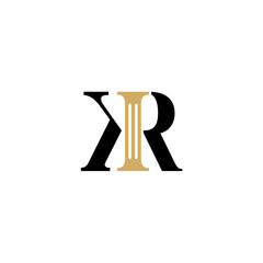 Letters KR and Pillar Logo Theme 005