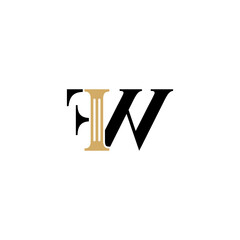 Letters FW and Pillar Logo Theme 005