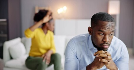 Sad Angry African American Couple - Powered by Adobe