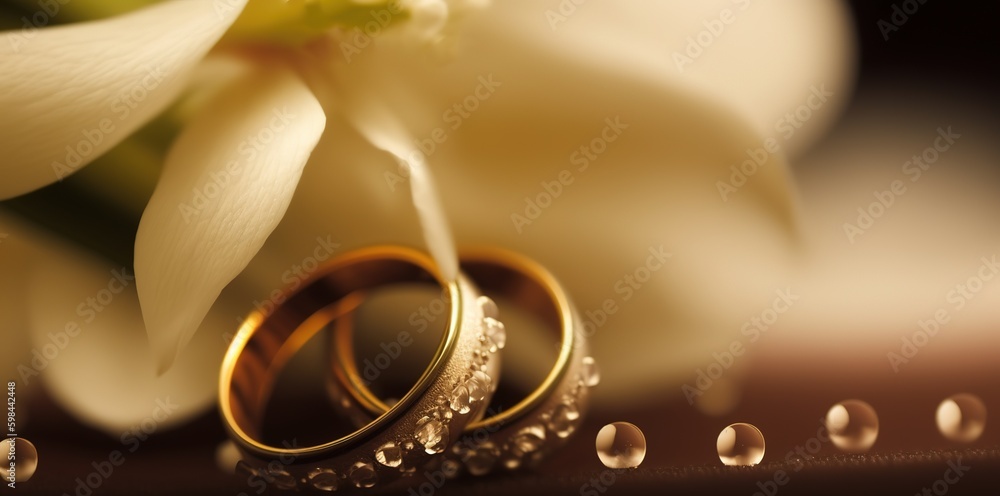 Poster no one in this macro closeup of a perfumed wedding. generative ai generative ai
