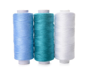 Sewing threads isolated on white background