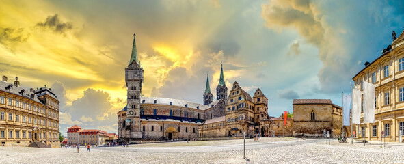 Fototapeta na wymiar Panorama über die Stadt Bamberg, Deutschland