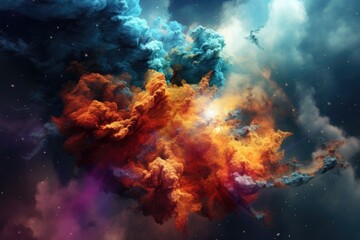 Obraz na płótnie Canvas starry night sky with scattered clouds. Generative AI