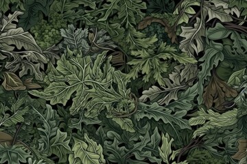 Naklejka na ściany i meble natural green and brown leafy background. Generative AI