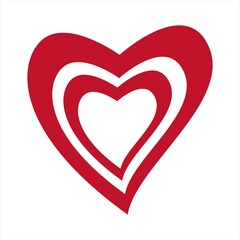 Heart symbol isolated on a white background. Red hand drawn icons for love, wedding, valentine's day or other romantic design.Vector illustration.