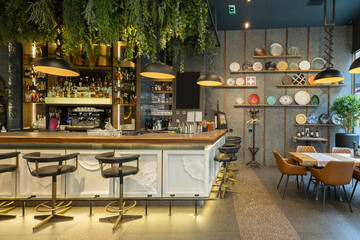 Modern new empty restaurant interior