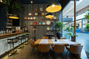 Modern new empty restaurant interior