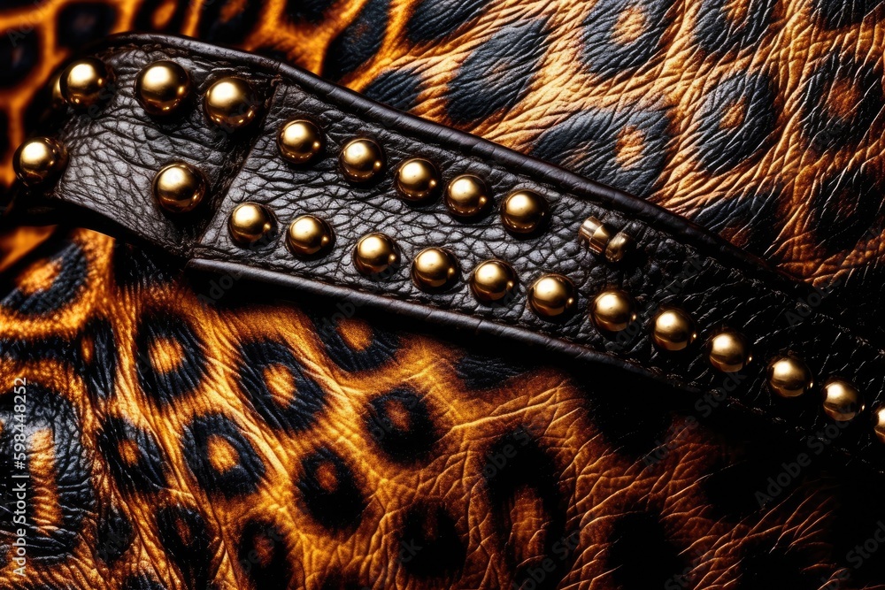 Poster stylish leopard print handbag. generative ai