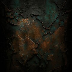 Captivating Wallpaper: A Weathered Copper Bronze Rust Texture on Dark Black Background
