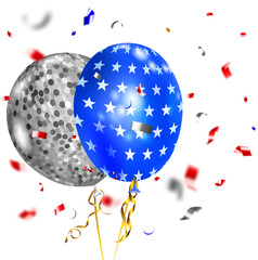 Balloons in the colors of the USA flag