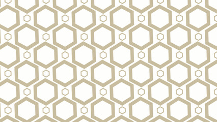 Seamless lines abstract geometric pattern with hexagons for fabric, background, surface design, packaging Vector illustration
