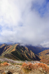 谷川岳 秋の紅葉の西黒尾根
