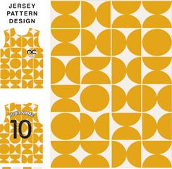 Abstract yellow half circle concept vector jersey pattern template for printing or sublimation sports uniforms football volleyball basketball e-sports cycling and fishing Free Vector.