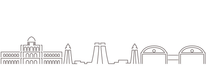 Madurai Dark Line Simple Minimalist Skyline With White Background