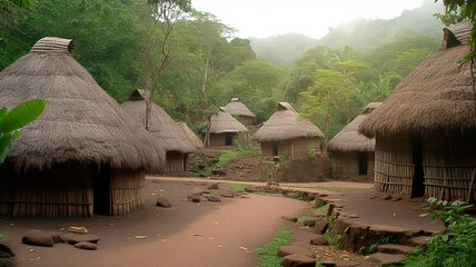 Indigenous village. Generative AI