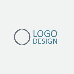 blue minimalist logo for communications, technology. connection circular symbol. brand for companies