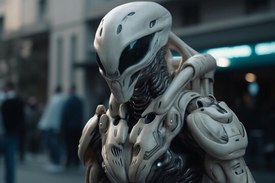 intelligent extraterrestrial, alien being or artificial intelligence robot. Generative AI