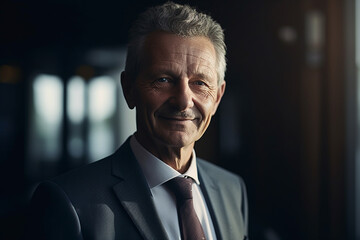 mature middle age man in suit, business or manager, career or job. Generative AI