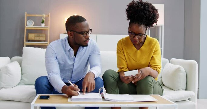African Couple Doing Financial Budgeting