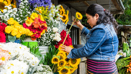 Women contributing to the local economy in Latin America, Jinotega, Central America - obrazy, fototapety, plakaty