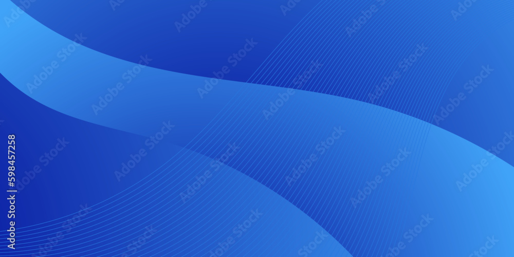 Aufkleber abstract blue wave gradient background with lines