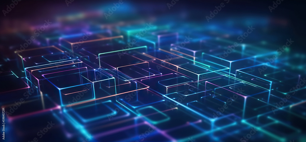 Poster modern digital abstract 3d background. copy space. based on generative ai