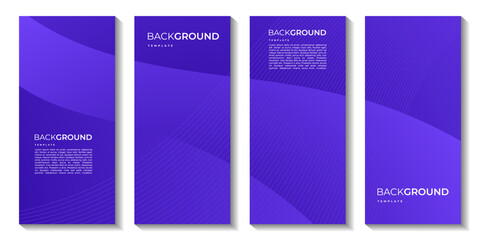 set of brochures with abstract purple wave gradient background