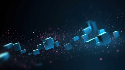 Modern digital abstract 3D background. Copy space. Based on Generative AI