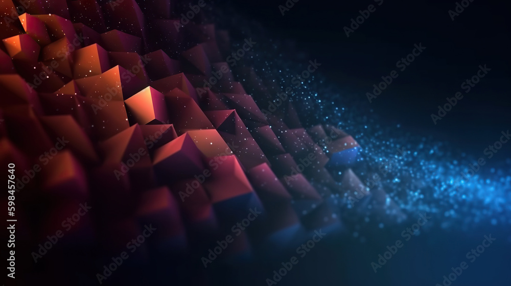 Poster modern digital abstract 3d background. copy space. based on generative ai