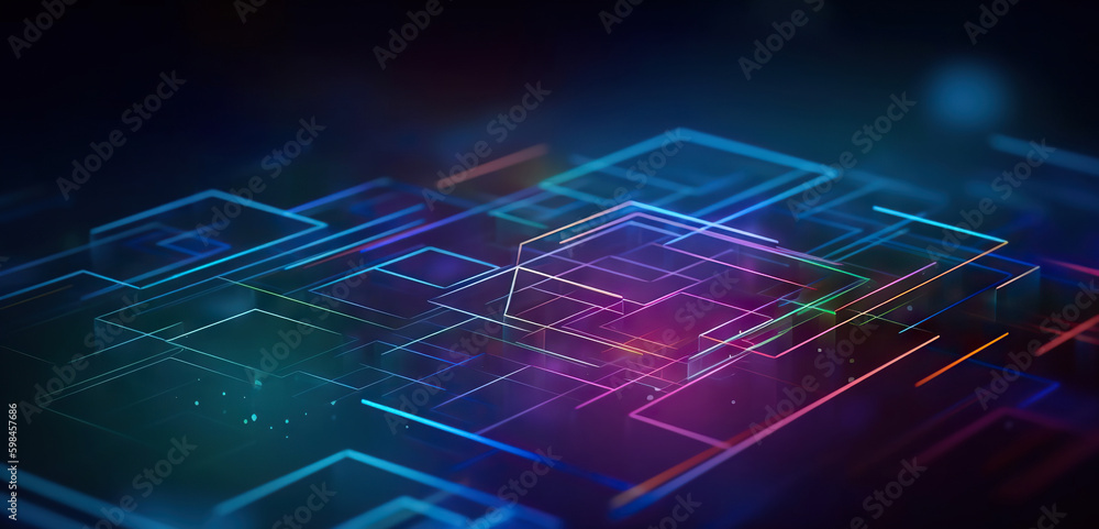 Poster modern digital abstract 3d background. copy space. based on generative ai