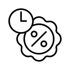 Limited Offer outline icon for the marketplace, 
commerce and shopping, promotion, sale, discount, time, promo logo