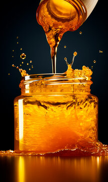 Honey Drip Product Photography Template advertising shot for makeup cosmetic and perfume products. honey infused