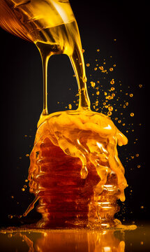 Honey Drip Product Photography Template advertising shot for makeup cosmetic and perfume products. honey infused