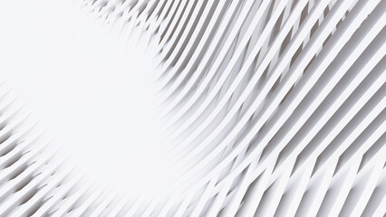 Abstract Curved Shapes. White Circular Background.