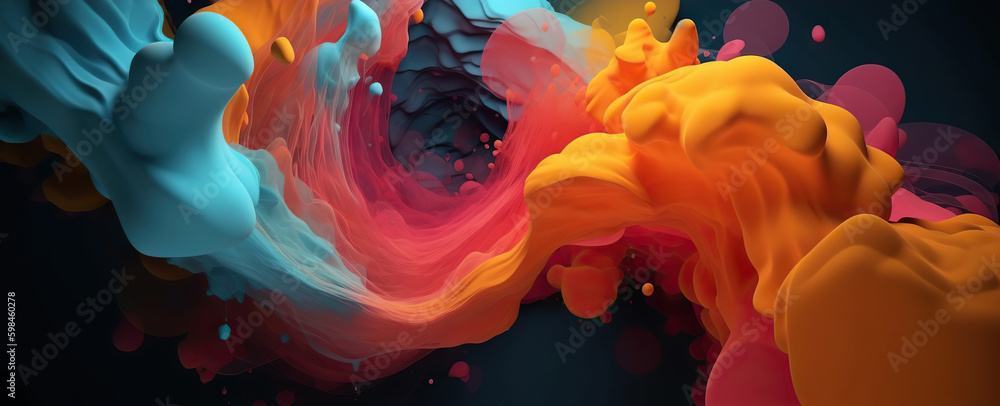 Poster modern digital abstract 3d background. copy space. based on generative ai