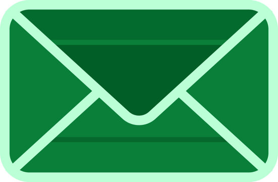 Envelope Email Icon In Green Color And Line For Notification Message Stock  Vector | Adobe Stock