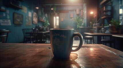 Fototapeta premium cafe mug, digital art illustration, Generative AI