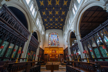 St Margaret's Church altar next to Westminster Abbey in city of Westminster, London, England, UK. 