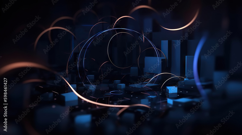 Poster modern digital abstract 3d background. copy space. based on generative ai