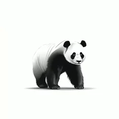 Foto op Canvas silhouette of baby panda isolated vector illustration on white background for animal logo, graphic icon, and modern home décor. perfect for wildlife and safari-themed designs. generative ai © ShadowHero