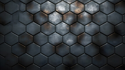 hexagon iron metal texture ,generative ai