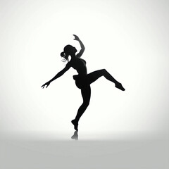 Fototapeta na wymiar dancing girl silhouette - isolated vector illustration on white background for logo, graphic design, advertising, and marketing. generative ai