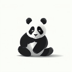 silhouette of baby panda isolated vector illustration on white background for animal logo, graphic icon, and modern home décor. perfect for wildlife and safari-themed designs. generative ai