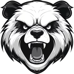 Fototapeten Angry panda head vector illustration isolated, logo, mascot, emblem, symbol, t-shirt design © Mrt
