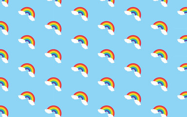 Seamless pattern rainbow and cloud , Cute rainbow pattern for kids