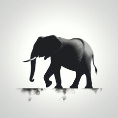 silhouette of elephant isolated vector illustration on white background for bird logo, graphic icon, and modern home décor. perfect for wildlife and safari-themed designs. generative ai