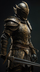 medieval knight in armour generative ia