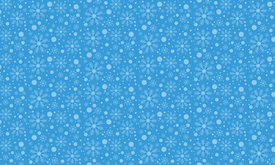 Snowflake seamless pattern, blue background with christmas snowflake